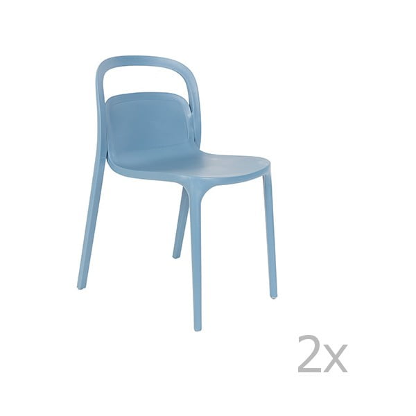 2 mėlynų kėdžių rinkinys "White Label Rex