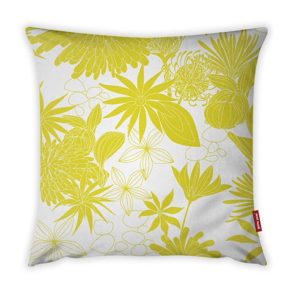 Geltonos ir baltos spalvos pagalvės užvalkalas Vitaus Jungle Verde, 43 x 43 cm
