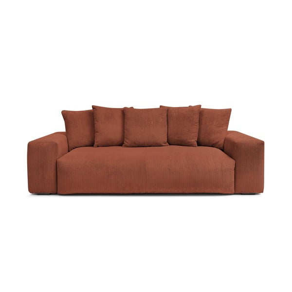 Iš kordinio velveto sofa raudonos plytų spalvos 280 cm Voltaire – Bobochic Paris