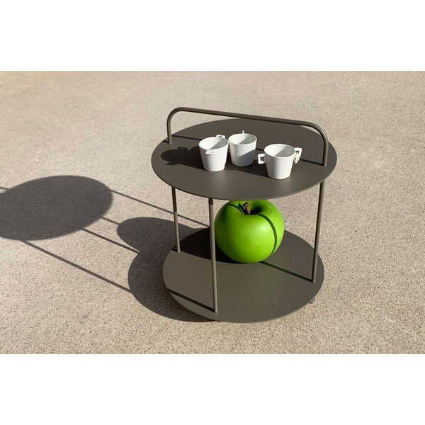 Iš metalo apvalios formos sodo šoninis staliukas ø 45 cm Plip – Ezeis-image-1