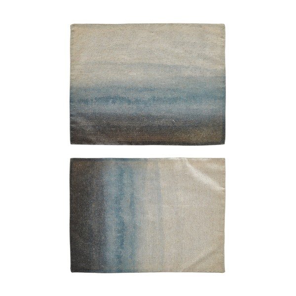 2 padėkliukų rinkinys su mėlynos spalvos detalėmis "Villa Collection", 45 x 35 cm