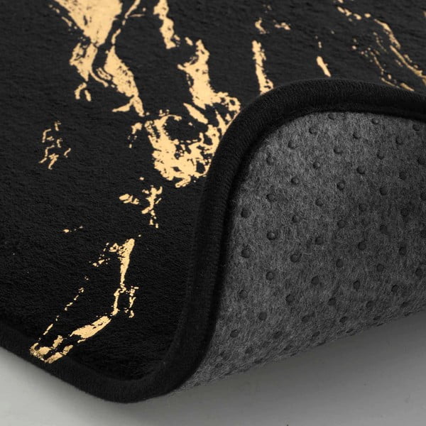 Juodos spalvos/auksinės spalvos vonios kilimėlis 45x75 cm Aquamarbre – douceur d'intérieur-image-2