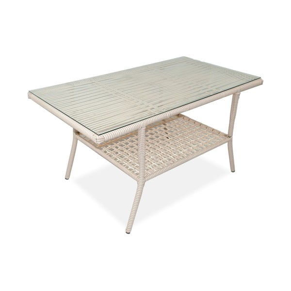 Iš dirbtinio rotango sodo poilsio baldų komplektas kreminės spalvos 4 žmonėms Newyork 160 – Floriane Garden-image-3