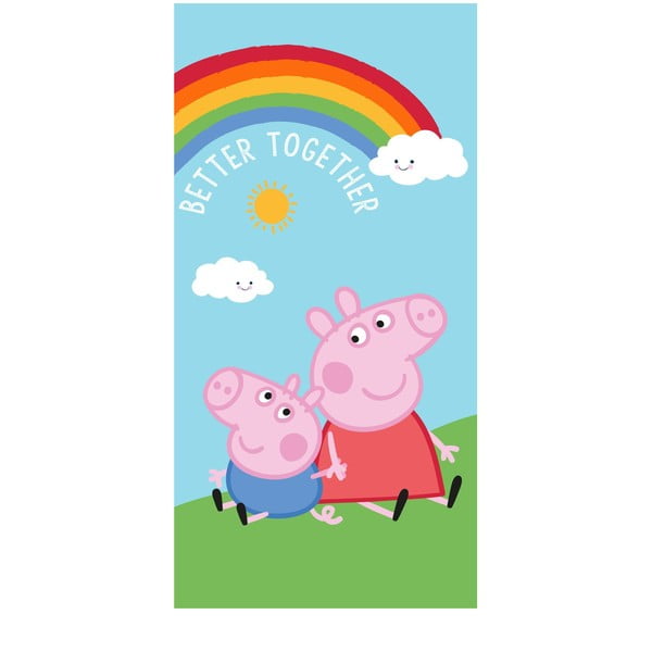 Iš medvilnės vaikiškas rankšluostis 70x140 cm Peppa Pig – Jerry Fabrics