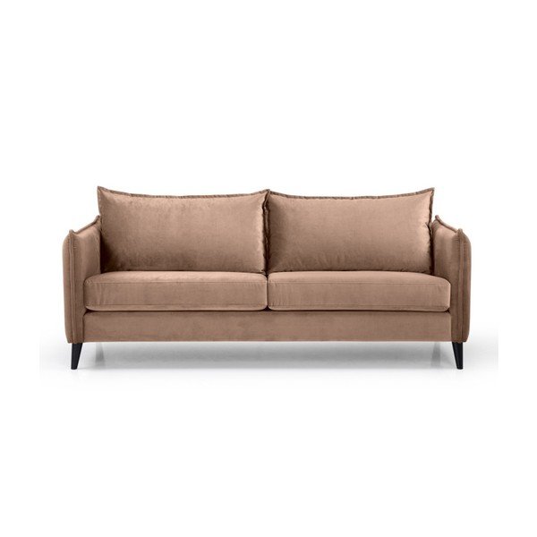 Smėlio spalvos aksominė sofa Scandic Leo, 208 cm