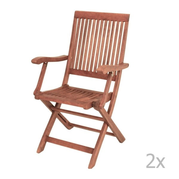 2 "Bangkirai" medinių sodo kėdžių rinkinys ADDU Nashville