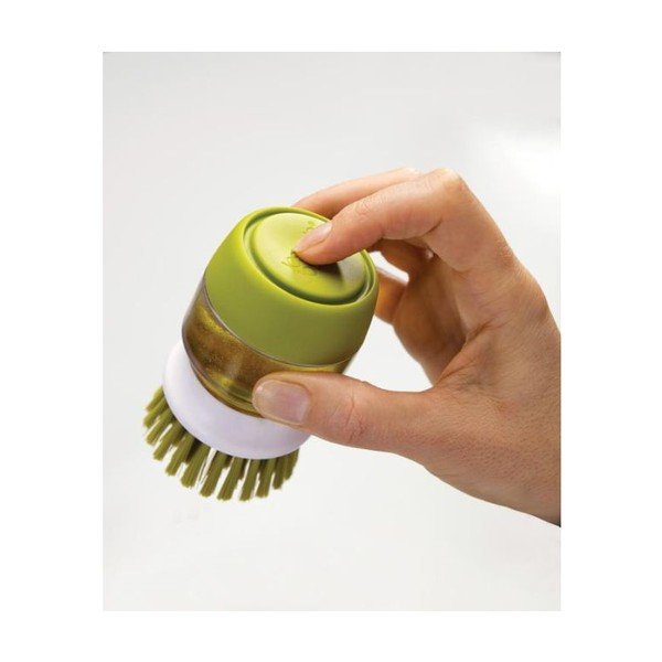 Žalias šveitimo šepetys su dozatoriumi ir stovu Joseph Joseph-image-4