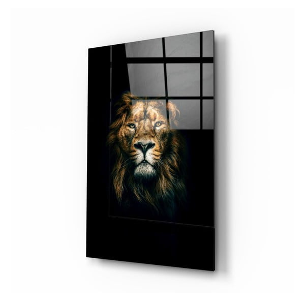 Paveikslas ant stiklo Insigne Lion, 70 x 110 cm