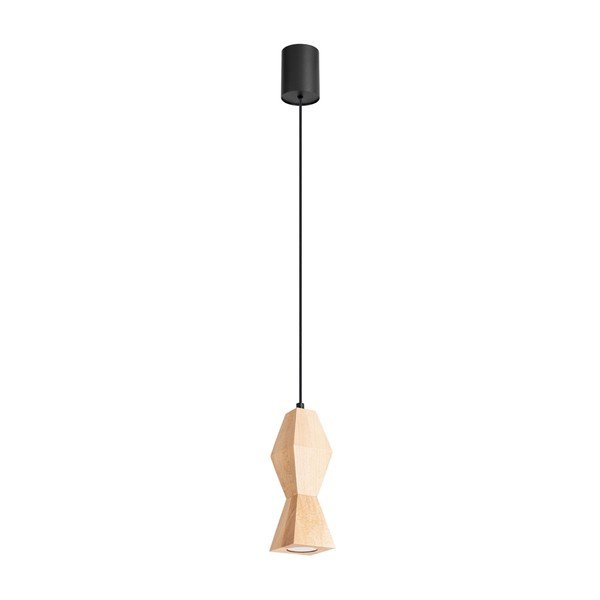 Natūralios spalvos iš buko masyvo kabantis šviestuvas ø 8 cm Cubo – Sollux