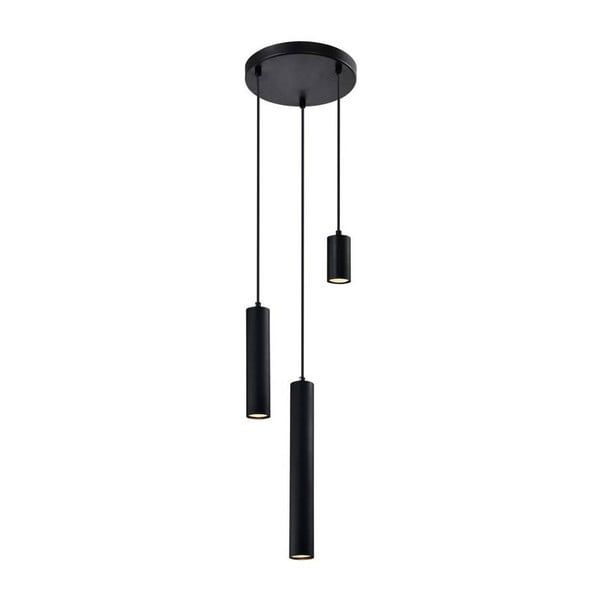 Juodas pakabinamas šviestuvas su metaliniu gaubtu Tubo - Candellux Lighting
