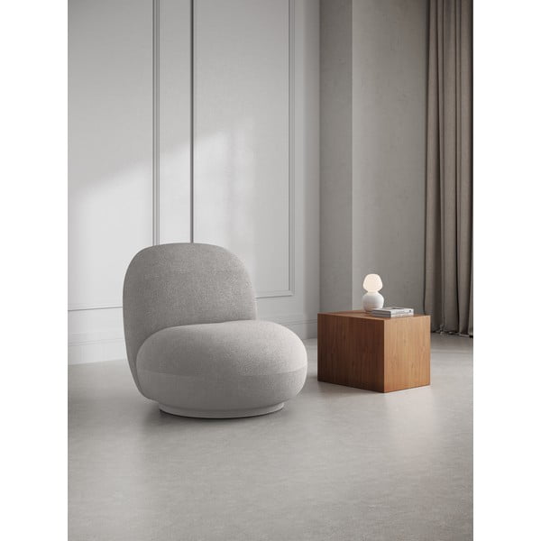 Iš boucle krėslas šviesiai pilkos spalvos Chuck – Micadoni Home-image-1