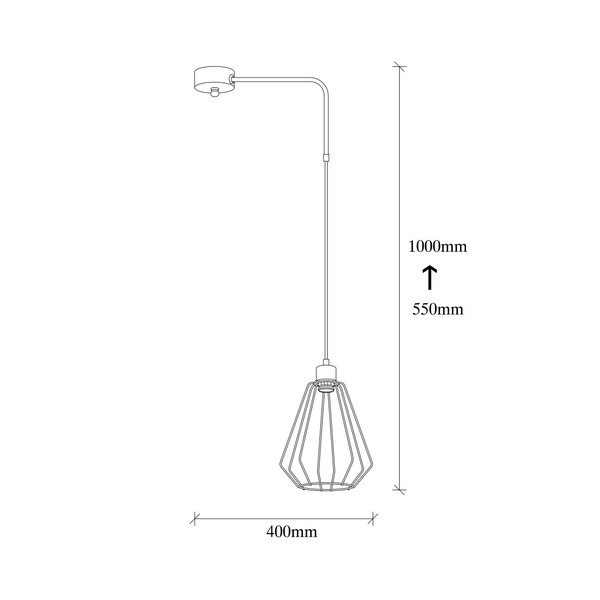 Juodos spalvos metalinis pakabinamas šviestuvas Opviq lights Zach-image-3
