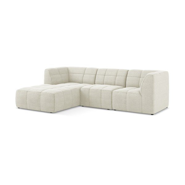 Smėlio spalvos kampinė sofa iš boucle (su kairiuoju kampu/su gultu) Aloha – Makamii-image-2