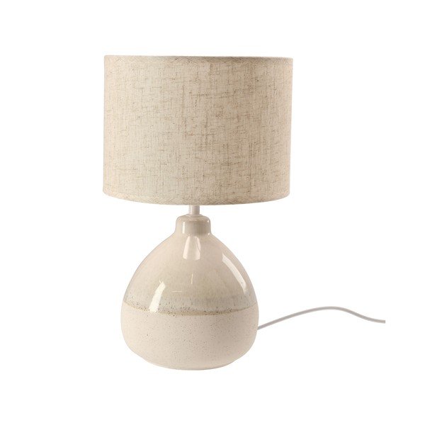 Smėlio spalvos stalinis šviestuvas (aukštis 41 cm) su tekstiliniu gaubtu Ardo – Candellux Lighting