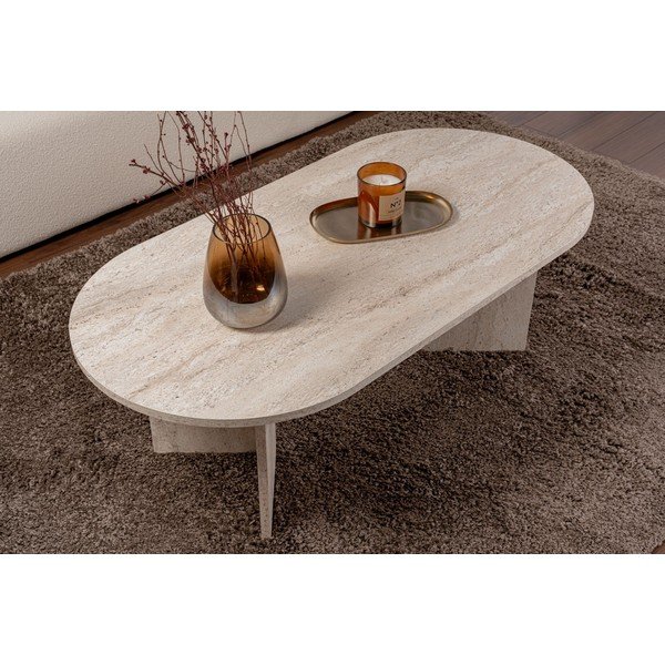 Smėlio spalvos pusiau blizgus kavos staliukas 60x119 cm Sable – Kalune Design-image-4