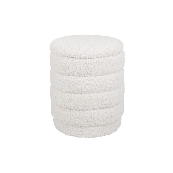 Baltas apvalus pufas su daiktadėže Leitmotiv Cuddly-image-2