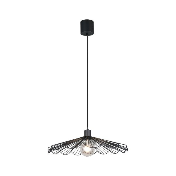 Juodos spalvos iš metalo kabantis šviestuvas ø 50 cm su metaliniu gaubtu Margarita – Reality