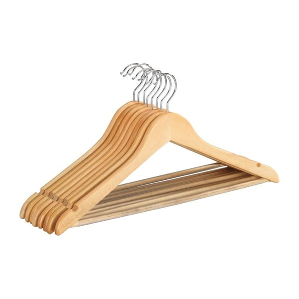 8 medinių drabužių pakabų rinkinys Wenko Shaped Hanger Eco-image-1