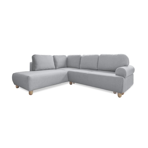 Šviesiai pilka kampinė sofa-lova (kairysis kampas) Bouncy Olli - Miuform