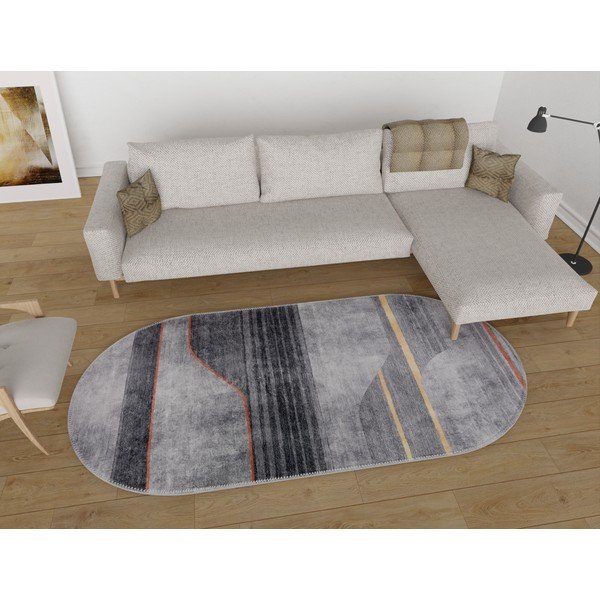 Skalbiamas kilimas pilkos spalvos 120x180 cm Oval – Vitaus-image-1