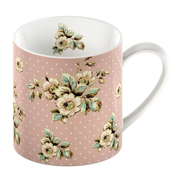 Rožinis porcelianinis puodelis Creative Tops Cottage Flower, 330 ml