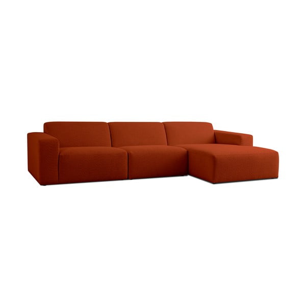 Iš boucle kampinė sofa raudonos plytų spalvos (su dešiniuoju kampu) Roxy – Scandic-image-1