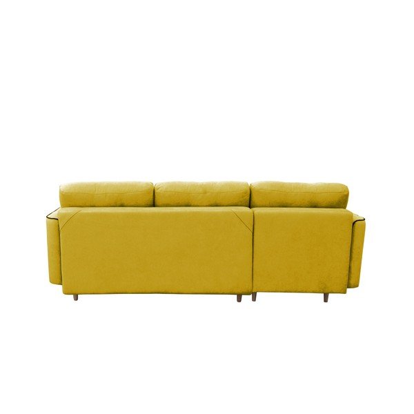 Geltonos spalvos sofa-lova su šviesiomis kojomis Mazzini Sofas Ladybird, kairysis kampas-image-1