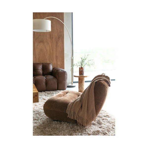 Rudos spalvos iš velveto krėslas Wyatt – Dutchbone-image-1