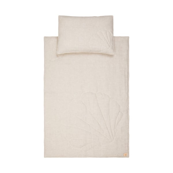 Smėlio spalvos lininis lovelės komplektas Sand - Moi Mili