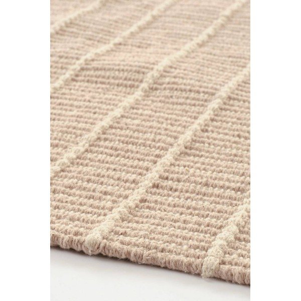 Rankų darbo smėlio spalvos iš medvilnės kilimas 80x150 cm Irma – Jotex-image-2