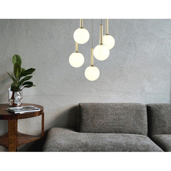 Kabantis šviestuvas auksinės spalvos ø 34 cm su stiklo gaubtu One – Squid Lighting-image-1
