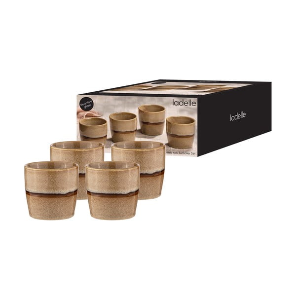 Iš porceliano  puodeliai šviesiai rudos spalvos 4 vnt. espreso 350 ml Haven – Ladelle-image-3