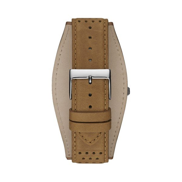 Vyriškas laikrodis su rudu odiniu dirželiu Guess W1243G1-image-1