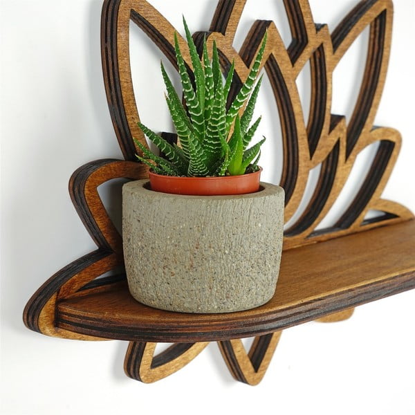 Sieninė lentyna natūralios spalvos 33 cm Lotus – Kalune Design-image-4