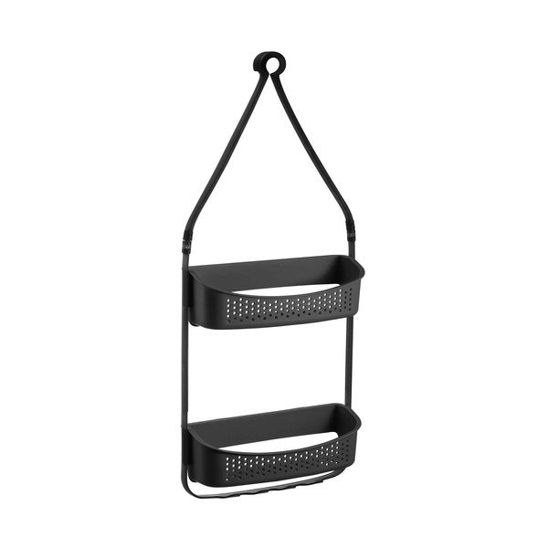 Pakabinama matinės juodos spalvos iš plastiko vonios lentyna Vesper – douceur d'intérieur