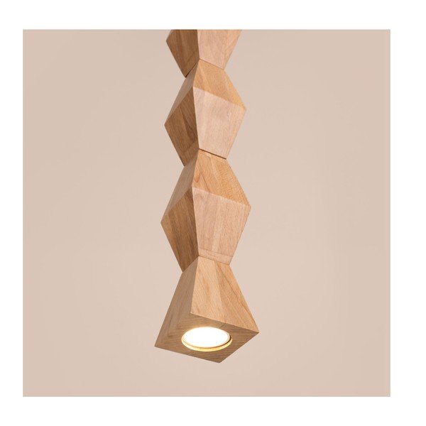 Natūralios spalvos iš buko masyvo kabantis šviestuvas ø 8 cm Cubo – Sollux-image-4