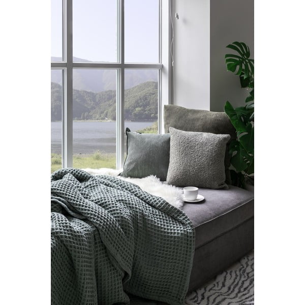 Mėlyna dekoratyvinė pagalvė Tiseco Home Studio Ribbed, 40 x 40 cm-image-1