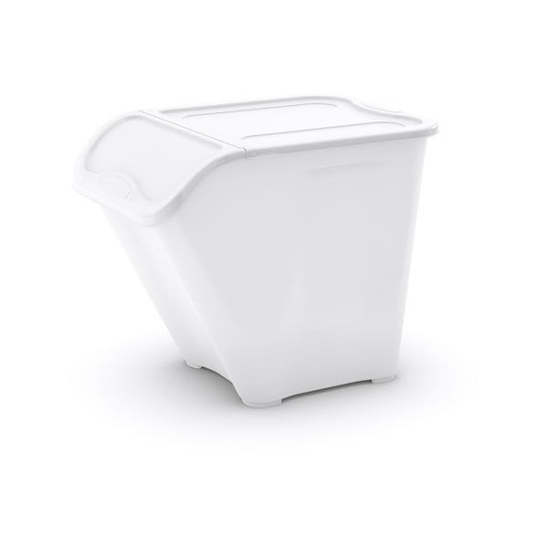Iš plastiko daiktadėžė baltos spalvos su dangčiu 55x39x46 cm All In Box – KIS