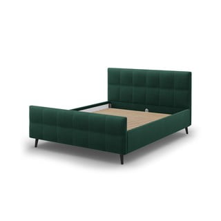 Žalios spalvos minkšta dvigulė lova su grotelėmis 160x200 cm Gigi - Micadoni Home