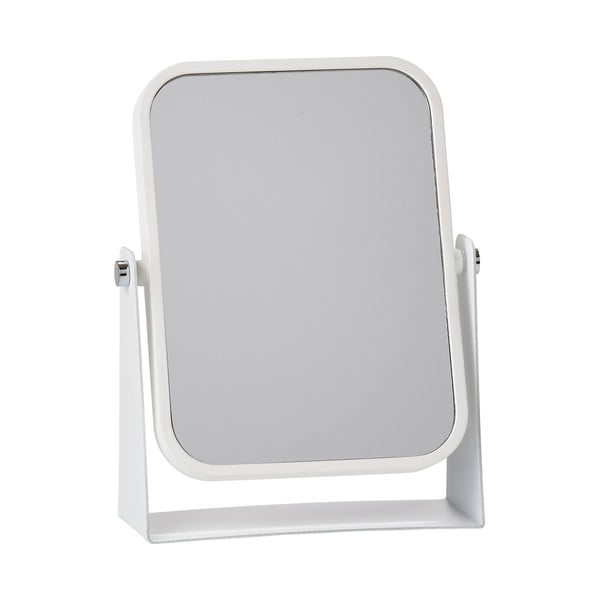 Kosmetinis stalinis veidrodis su baltu rėmu Zone