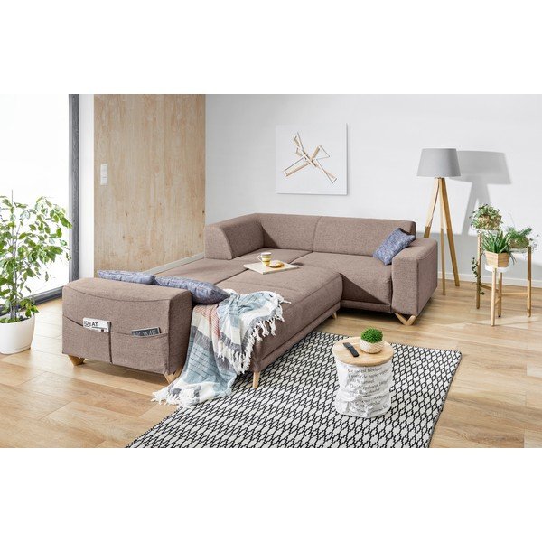 Rudos spalvos sulankstoma/su sandėliavimo vieta kampinė sofa (su dešiniuoju kampu/„L“ formos) Classy Sophie – Miuform-image-4
