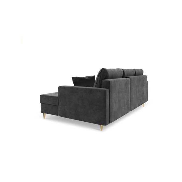 Tamsiai pilka sofa-lova su daiktadėže Mazzini Sofas Muguet, kampas kairėje-image-3