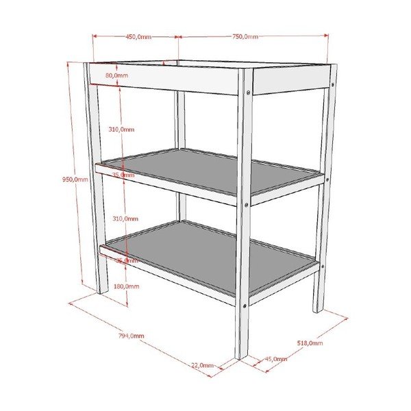 Rudos spalvos iš buko masyvo vystymo stalas Dino – Vipack-image-2