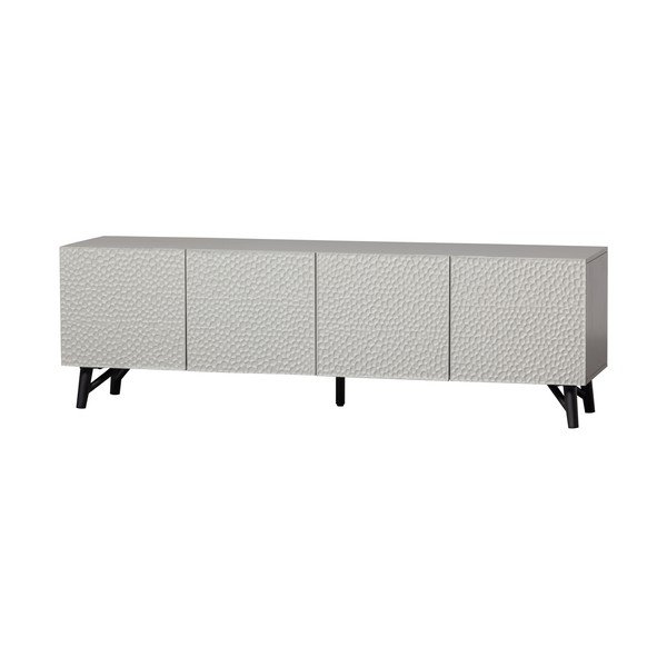 Šviesiai pilkos spalvos iš mango masyvo TV spintelė 185x56x46 cm Carved – WOOOD-image-2