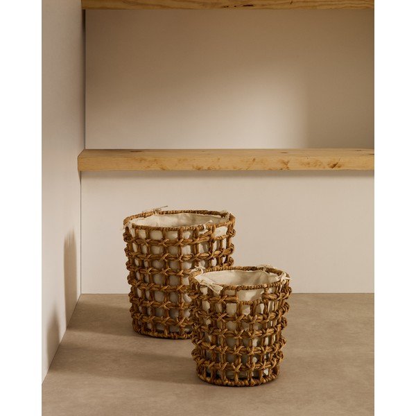 Iš vandens hiacinto krepšiai 2 vnt. ø 38x38 cm Dilam – Kave Home-image-1