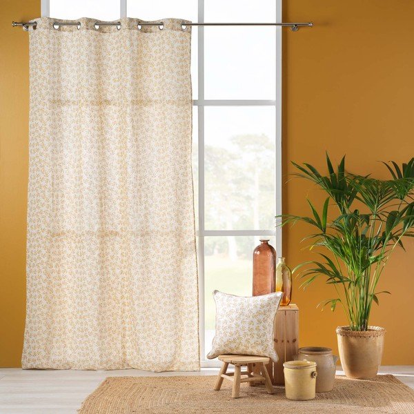 Užuolaida geltonos spalvos/baltos spalvos 140x240 cm Maddy – douceur d'intérieur-image-2