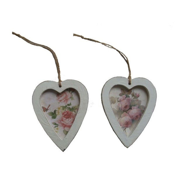 2 dekoratyvinių kabančių širdelių rinkinys Antic Line