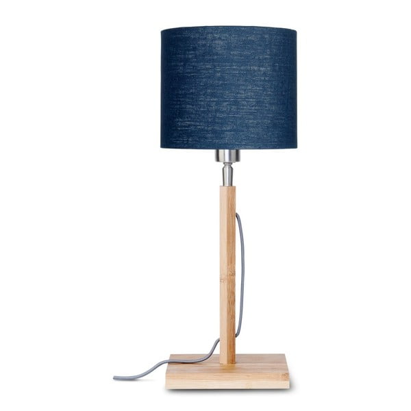 Stalo lempa su mėlynu atspalviu ir bambuko konstrukcija Good&Mojo Fuji