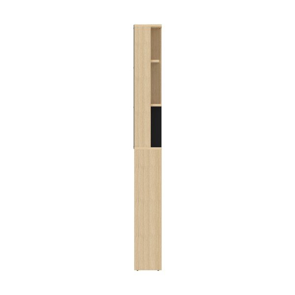 Juoda aukšta ąžuolo dekoro vonios kambario spintelė virš skalbimo mašinos / tualeto 64x179 cm Kube - TemaHome -image-3