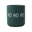 Tamsiai žalios spalvos porcelianinis puodelis Design Letters Favourite Ho Ho Ho